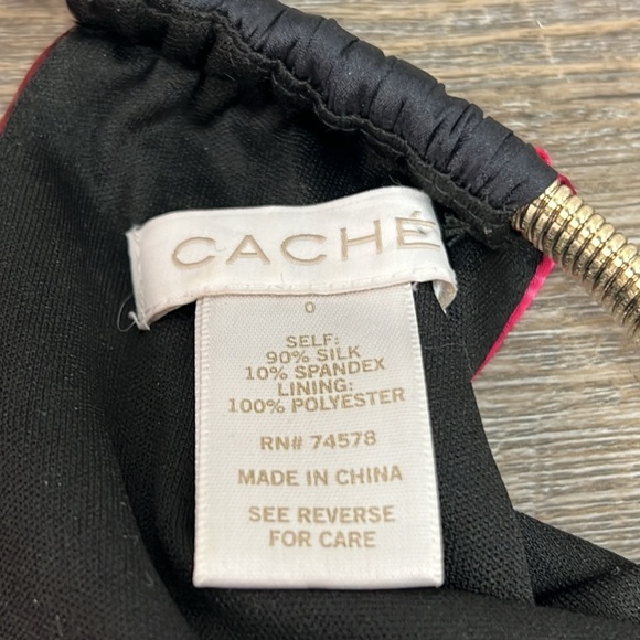 Cache Black Necklace Halter Silk Blend Floral Dress Size 0 - Picture 5 of 11